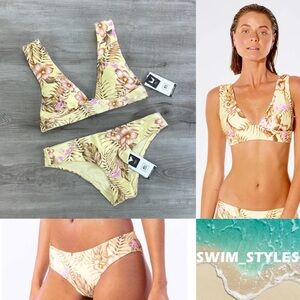 ☀️RIP CURL☀️ PLAYABELLA DEEP V PLAYABELLA CHEEKY HIPSTER BIKINI SET